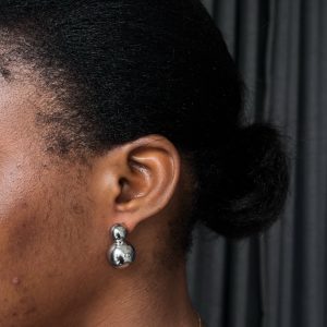Double ball earrings (silver)